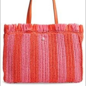 COPY - Kate Spade pink and orange straw bag